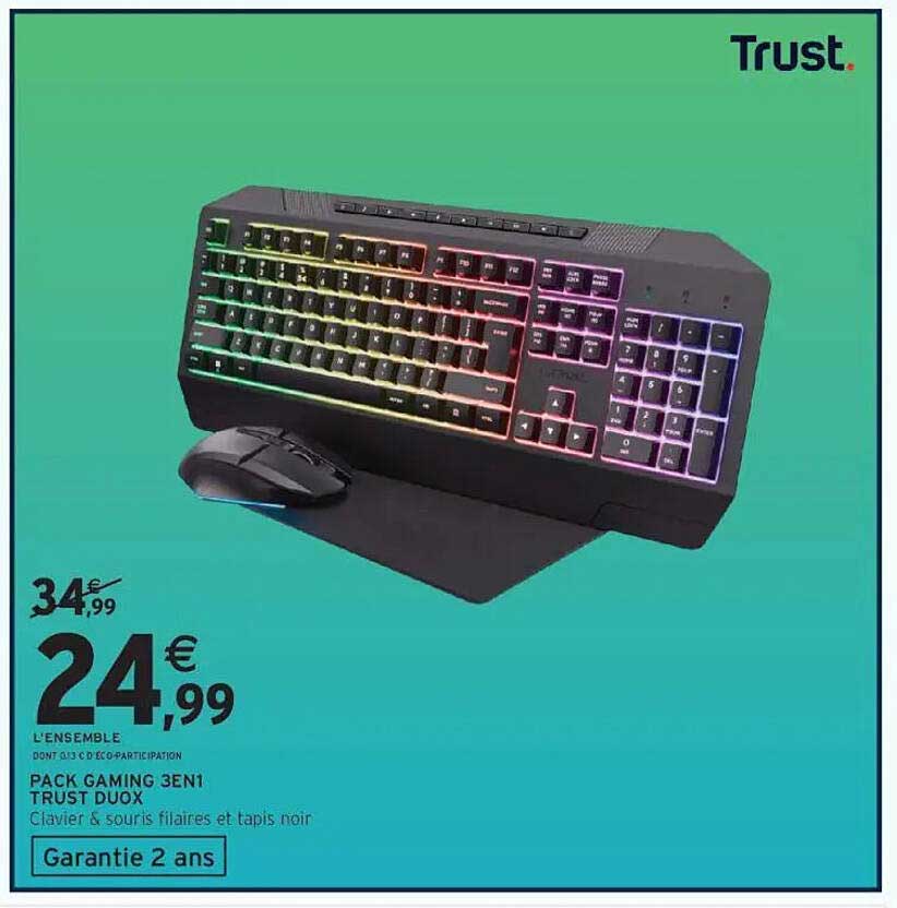 PACK GAMING 3EN1 TRUST DUOX