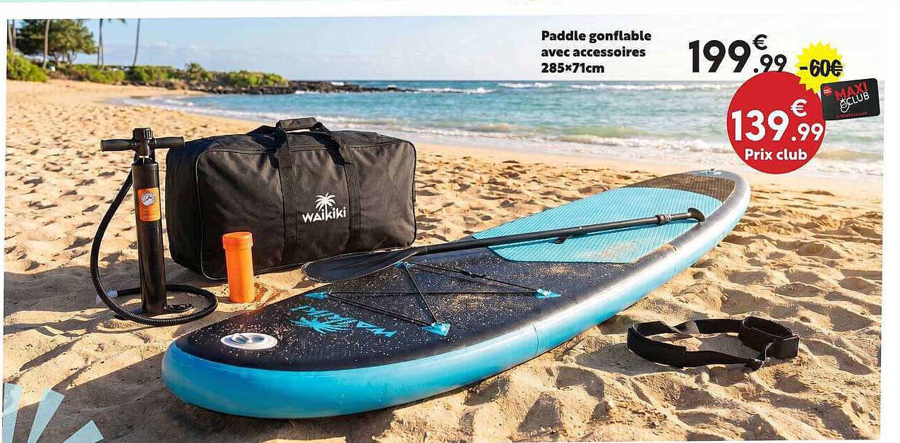 Paddle gonflable avec accessoires 285×71cm