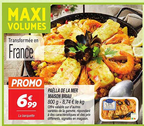 PAËLLA DE LA MER MAISON BRIAU 800 g - 8,74 € le kg