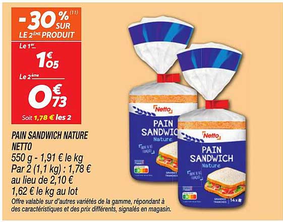 PAIN SANDWICH NATURE NETTO