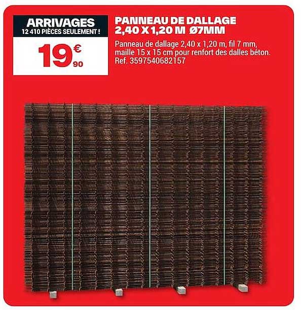 Panneau de dallage 2,40 x 1,20 m Ø7 mm