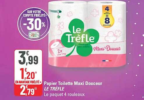 Papier Toilette Maxi Douceur LE TREFLE