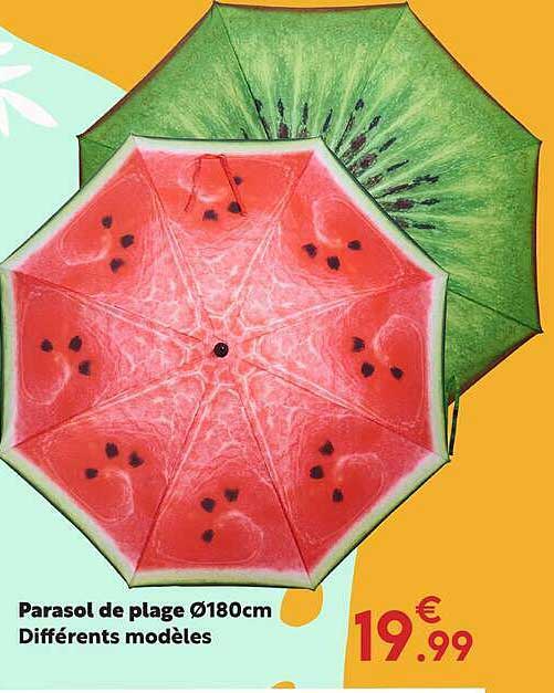 Parasol de plage Ø180cm Différents modèles
