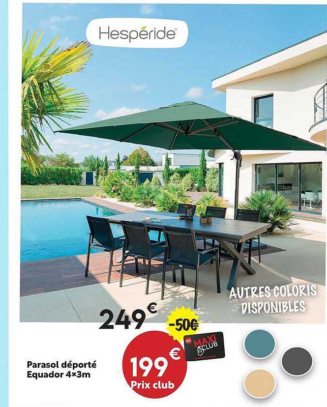 Parasol déporté Equador 4×3m