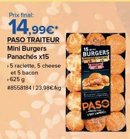 PASO TRAITEUR Mini Burgers Panachés x15