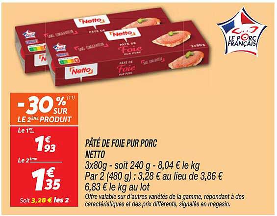 PÂTÉ DE FOIE PUR PORC NETTO