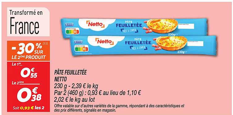 PÂTE FEUILLETÉE NETTO