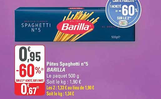 Pâtes Spaghetti n°5 BARILLA