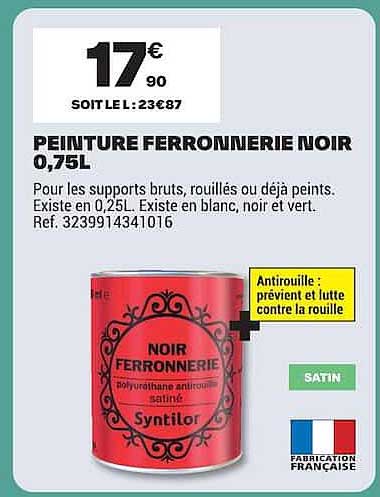 PEINTURE FERRONNERIE NOIR 0,75L