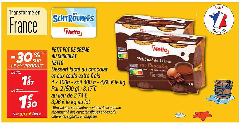 Petit pot de crème au chocolat Netto