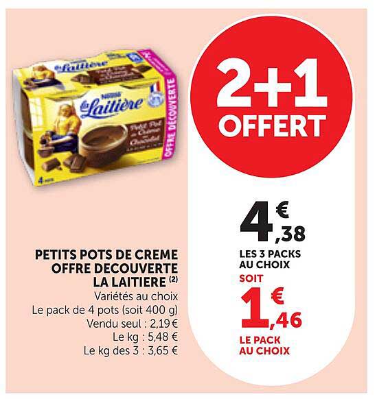PETITS POTS DE CREME OFFRE DECOUVERTE LA LAITIERE