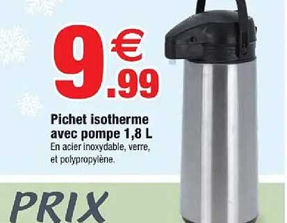 Pichet isotherme avec pompe 1,8 L