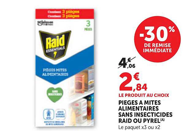 PIEGES A MITES ALIMENTAIRES SANS INSECTICIDES RAID OU PYREL