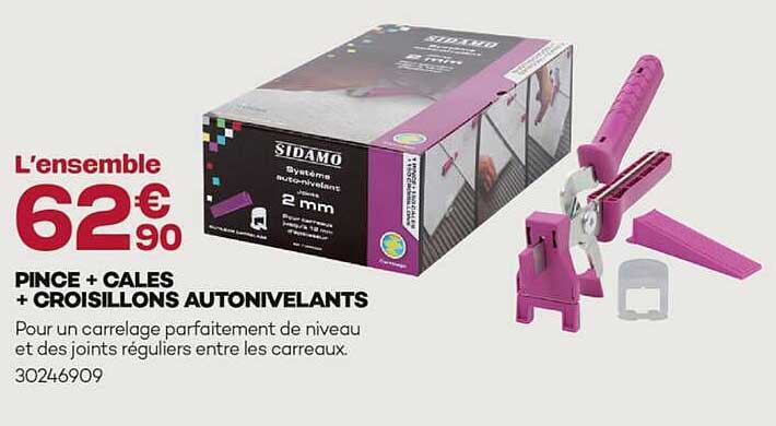 Pince + cales + croisillons autonivelants