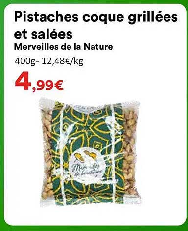 Pistaches coque grillées et salées