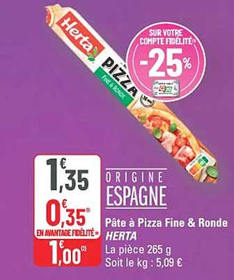 PIZZA HERTA -25% SUR VOTRE COMPTE FIDÉLITÉ