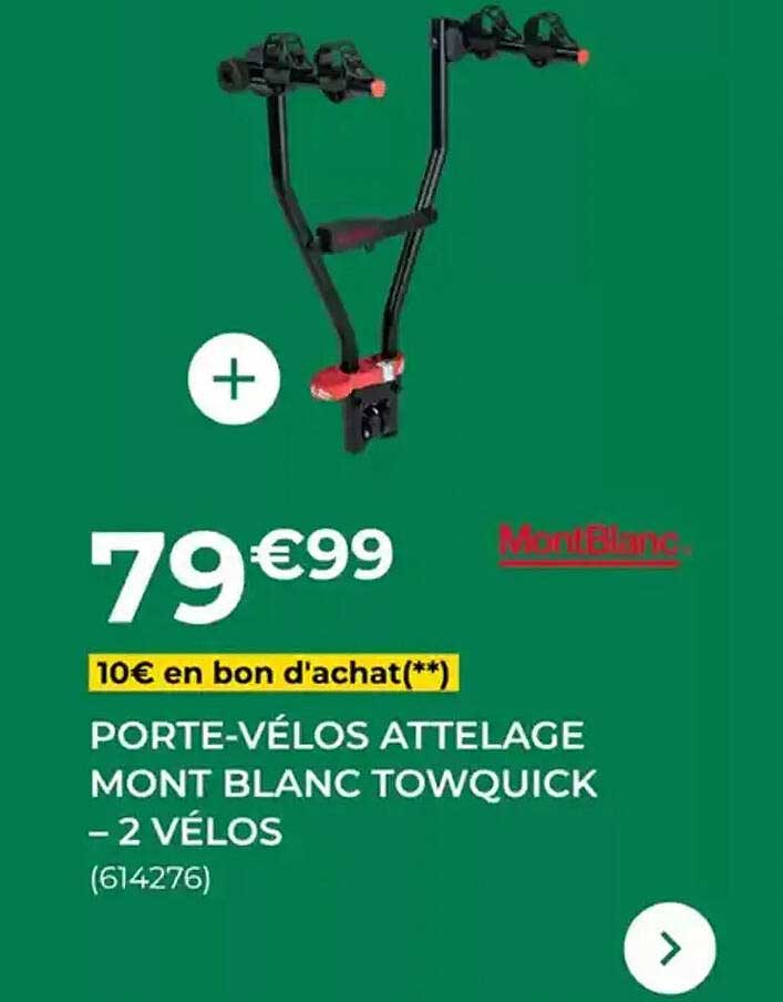PORTE-VÉLOS ATTELAGE MONT BLANC TOWQUICK – 2 VÉLOS
