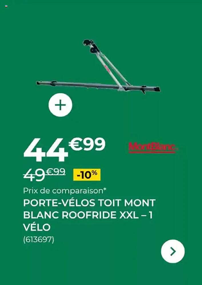 PORTE-VÉLOS TOIT MONT BLANC ROOFRIDE XXL – 1 VÉLO