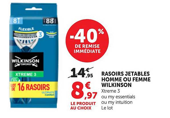RASOIRS JETABLES HOMME OU FEMME WILKINSON