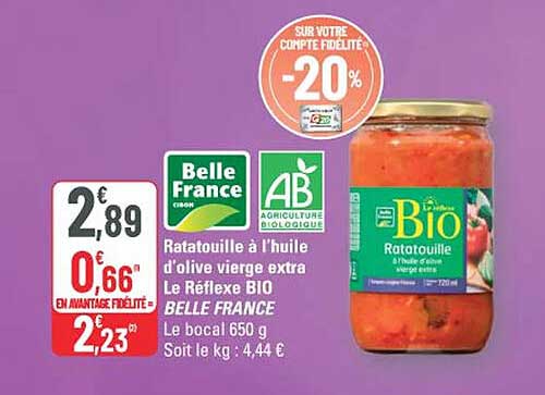 Ratatouille à l’huile d’olive vierge extra Le Réflexe BIO BELLE FRANCE