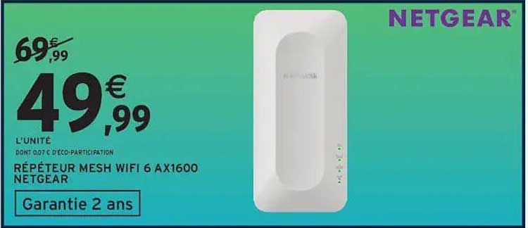RÉPÉTEUR MESH WIFI 6 AX1600 NETGEAR