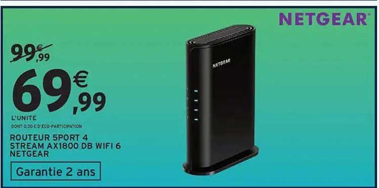 ROUTEUR SPORT 4 STREAM AX1800 DB WIFI 6 NETGEAR