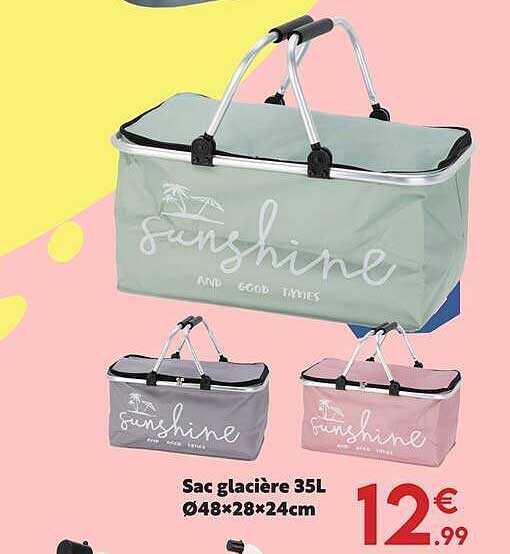 Sac glacière 35L Ø48×28×24cm