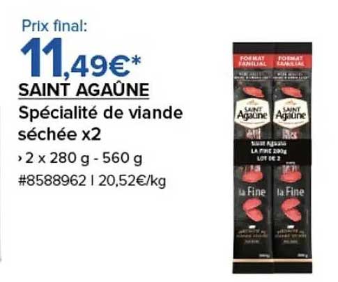 SAINT AGAÛNE Spécialité de viande séchée x2