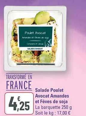 Salade Poulet Avocat Amandes et Fèves de soja