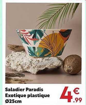 Saladier Paradis Exotique plastique Ø25cm