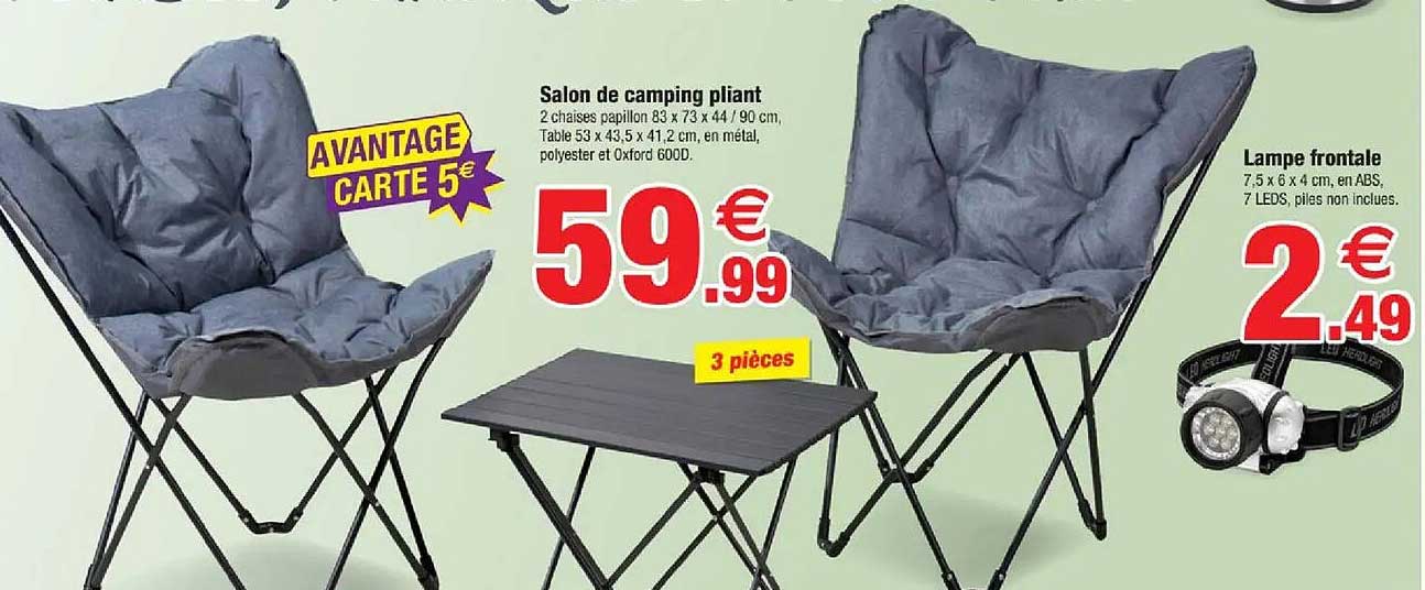 Salon de camping pliant