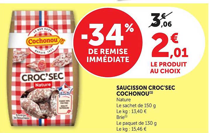 SAUCISSON CROC'SEC COCHONOU Nature