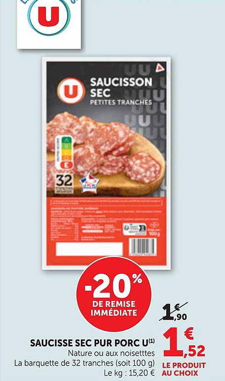 SAUCISSON SEC PETITES TRANCHES