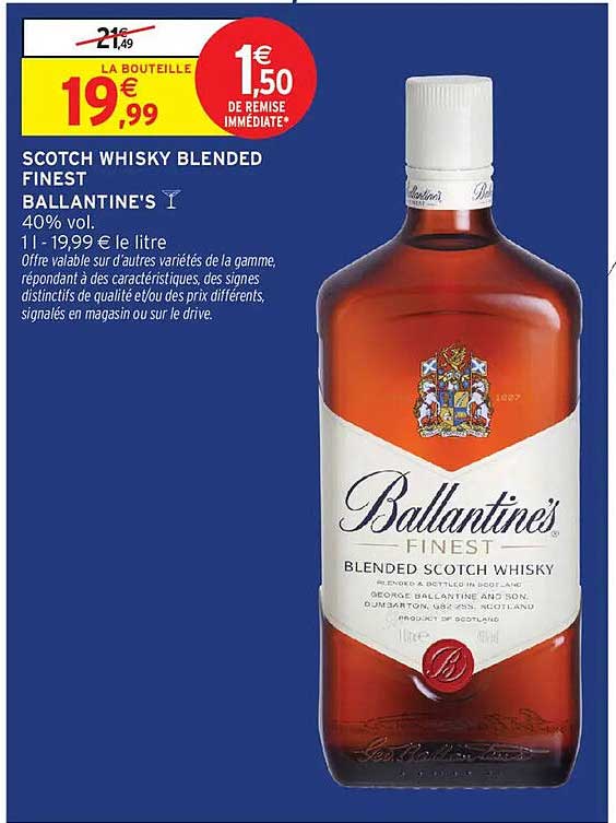 SCOTCH WHISKY BLENDED FINEST BALLANTINE'S