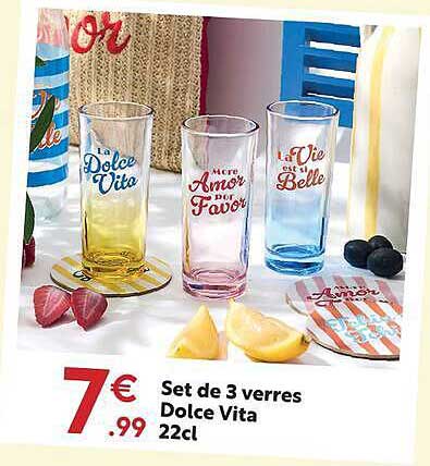 Set de 3 verres Dolce Vita 22cl