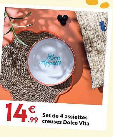 Set de 4 assiettes creuses Dolce Vita