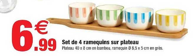 Set de 4 ramequins sur plateau