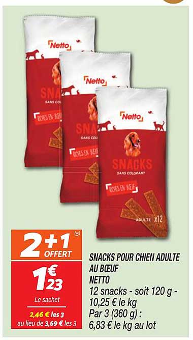 SNACKS POUR CHIEN ADULTE AU BOEUF NETTO