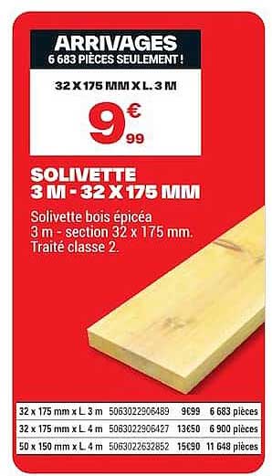 SOLIVETTE 3 M - 32 X 175 MM