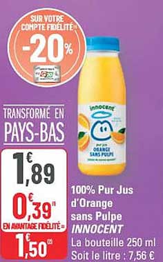 SUR VOTRE COMPTE FIDÉLITÉ -20% TRANSFORMÉ EN PAYS-BAS