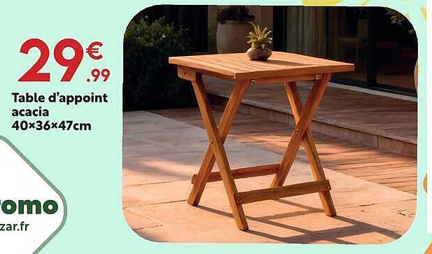 Table d’appoint acacia 40×36×47cm