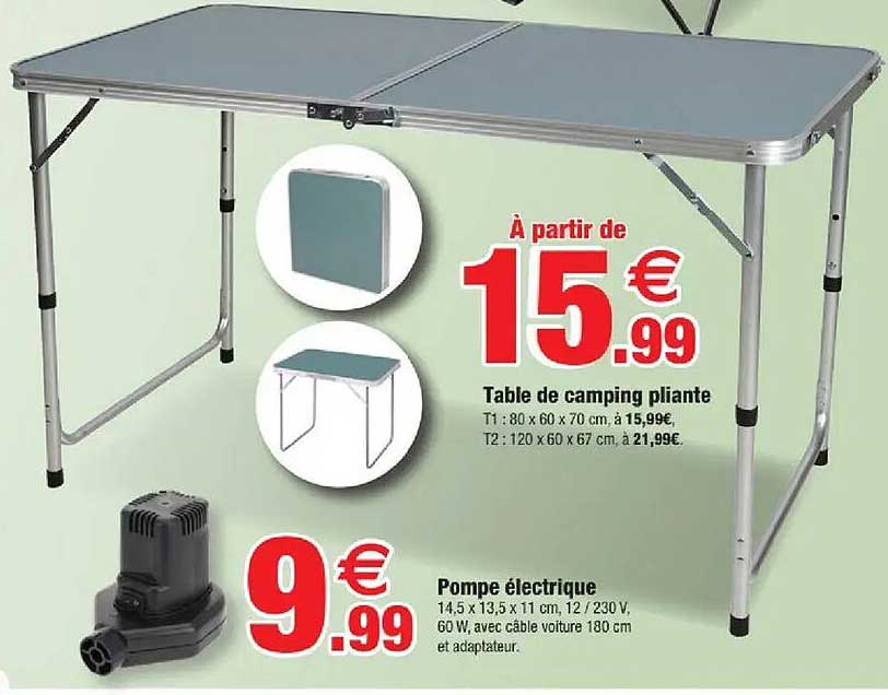 Table de camping pliante