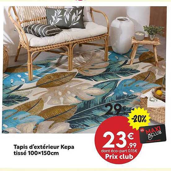 Tapis d’extérieur Kepa tissé 100*150cm