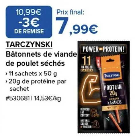 TARCZYNSKI Bâtonnets de viande de poulet séchés