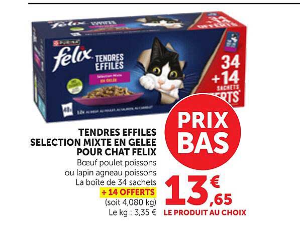 TENDRES EFFILES SELECTION MIXTE EN GELEE POUR CHAT FELIX