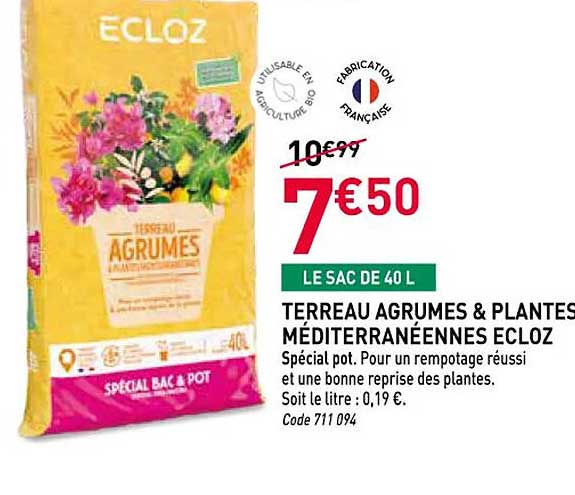 TERREAU AGRUMES & PLANTES MÉDITERRANÉENNES ECLOZ