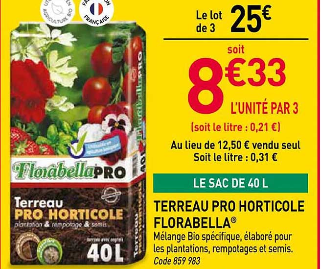 TERREAU PRO HORTICOLE FLORABELLA®