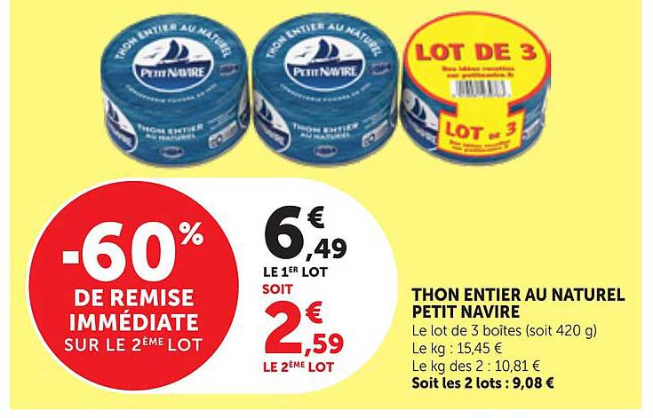THON ENTIER AU NATUREL PETIT NAVIRE