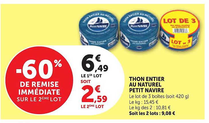 THON ENTIER AU NATUREL PETIT NAVIRE