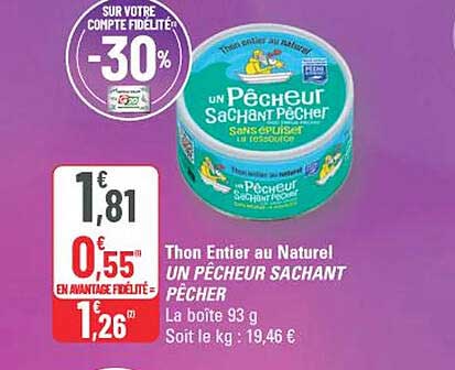 Thon Entier au naturel UN PÊCHEUR SACHANT PÊCHER